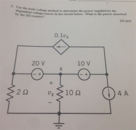 Solved Use The Node Voltage Method To Determine The Power