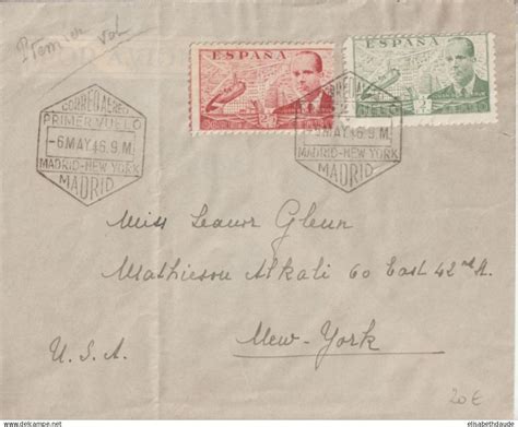 Lettres Documents Espagne Primer Vuelo Madrid New York