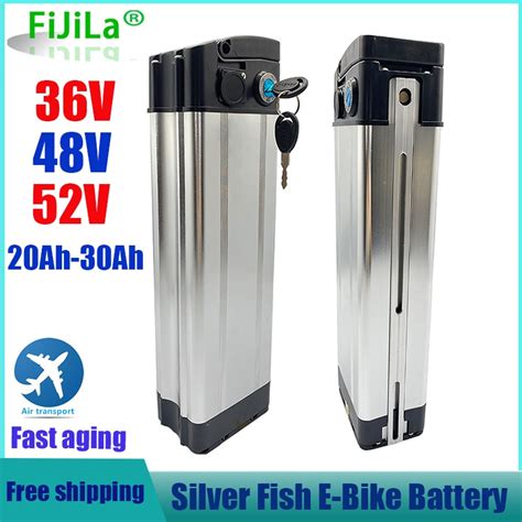 36v 20ah 30ah Silver Fish Lithium Ebike Bateria Akku 500w 48v 52 V 20ah