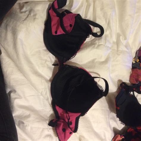 Intimates And Sleepwear Pink And Black Polka Dot Bra Poshmark