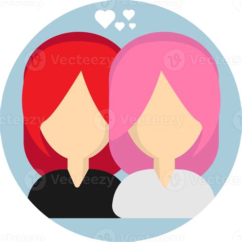 couple person avatar with red hair and pink hair and hearts 26795534 PNG