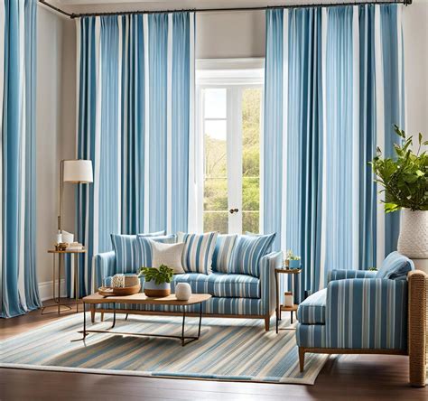 Fresh Light Blue And White Striped Curtains Hd Constructionco