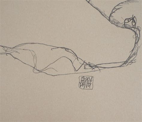 After Egon Schiele Reclining Nude Left Leg Raised Lithograph Kallir For Sale At
