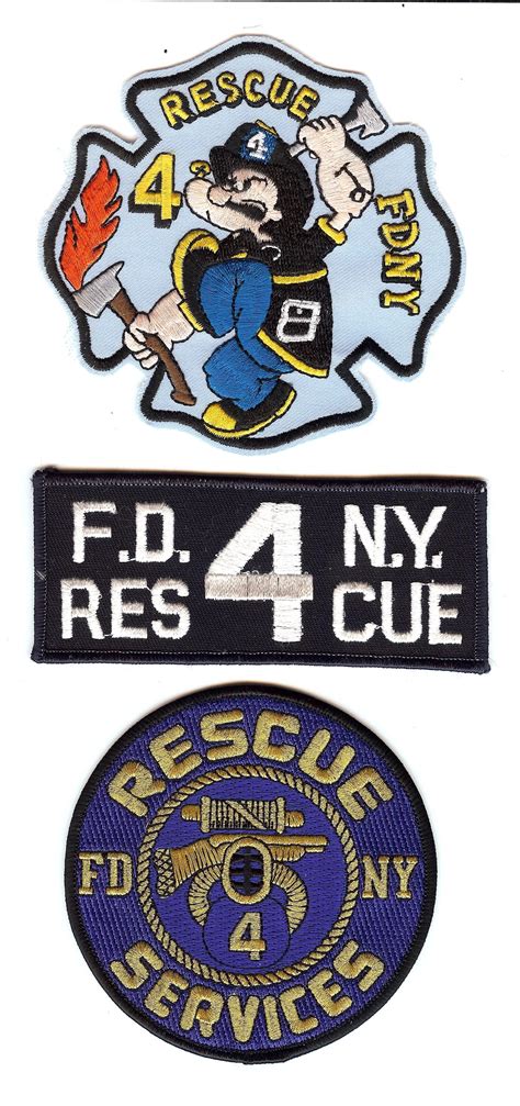 Fdny Rescue Company 4 Patch Set Fdny Patches Tactical Patches Police