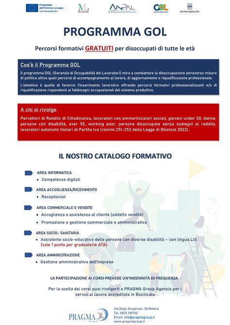 Catalogo Formativo Programma Gol Garanzia Di Occupabilit Dei