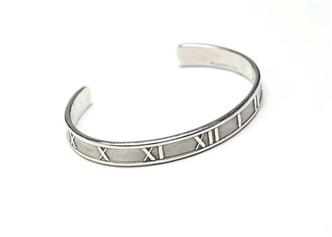 Tiffany And Co Sterling Silver Atlas Cuff Bracelet With Roman Numerals