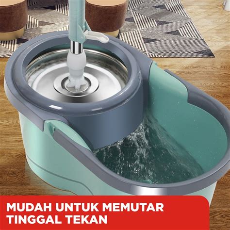 Jual MOP MAGIC SPIN SET ALAT PEL LANTAI MOP DENGAN ROL PRAKTIS KAIN