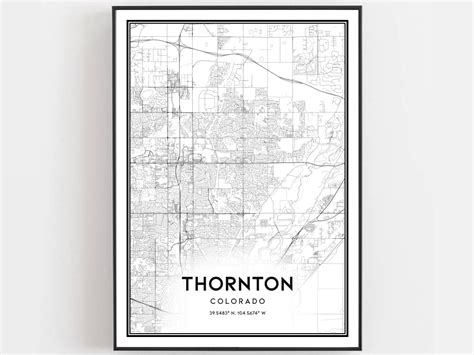 Thornton Map Print Thornton Map Poster Wall Art Co City Map | Etsy