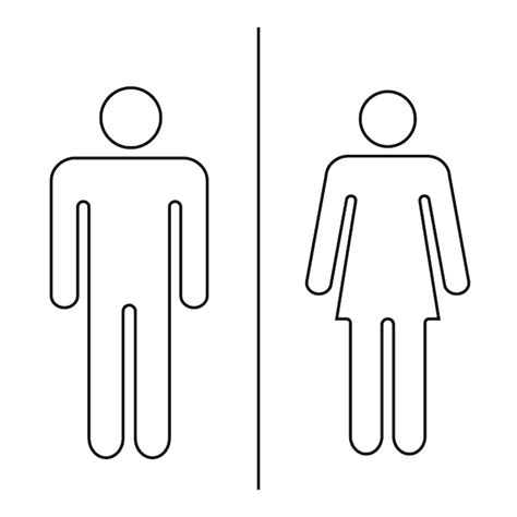 Signe De Toilette Publique Minimaliste Femme Et Homme Creux