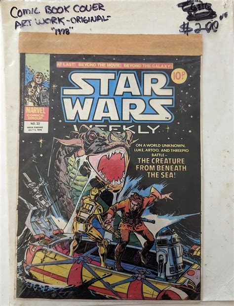 Lot - Vintage Original Art Star Wars Comic Cover Book