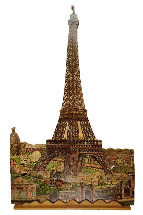 French Wooden Puzzle of Eiffel Tower in Original Box