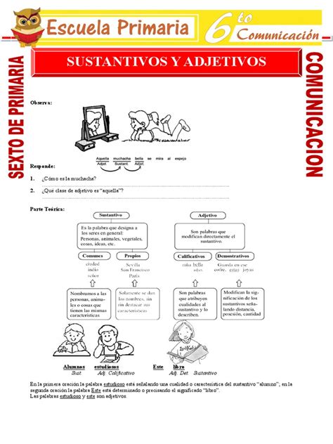 Reconociendo Al Sustantivo Y Al Adjetivo Para Sexto De Primaria Pdf