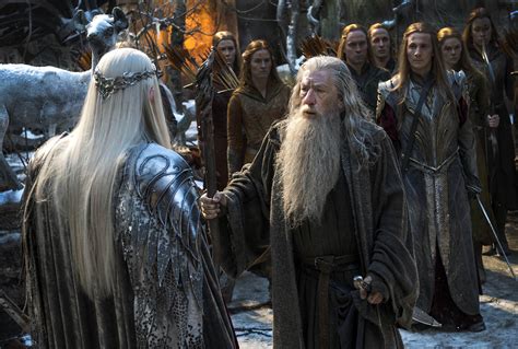 New High Resolution Still Of Gandalf And Thranduil From The Hobbit The