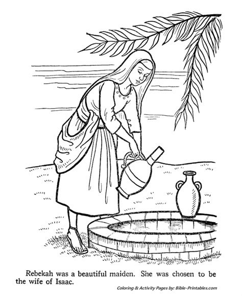 Rebekah Old Testament Coloring Pages Bible Printables