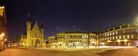 Binnenhof at night stock photo. Image of ducks, monument - 12619796