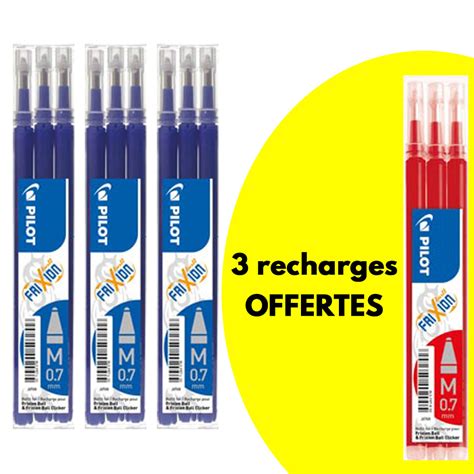 3 Lots De 3 Recharges Frixion Bleues 1 Lot De 3 Recharges Rouges