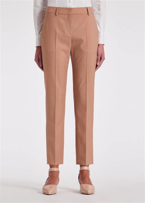 Women S Warm Nude Wool Hopsack Trousers