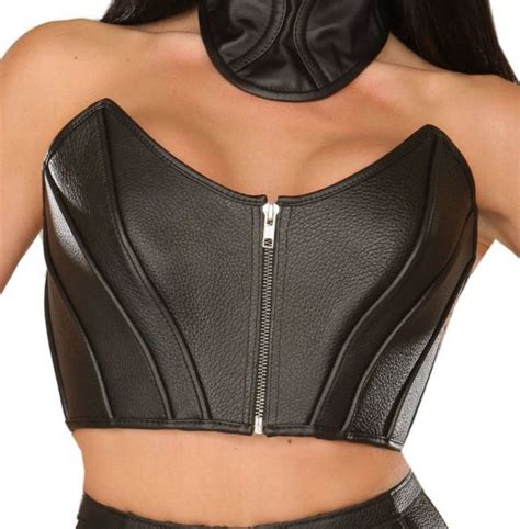 Ledapol Leder Bustier Mit Zip Giamour