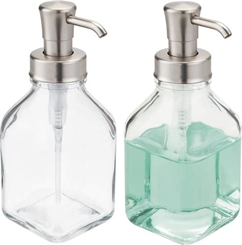 MDesign Set Of 2 Refillable Soap Dispenser Large Liquid Hand Soap