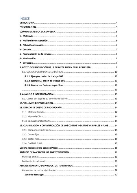 Solution Fabricaci N De La Cerveza Utilizando El Sistema De Costos Por