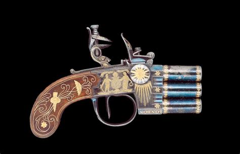 Bonhams An Historic Gold Inlaid 120 Bore Three Barrelled Flintlock