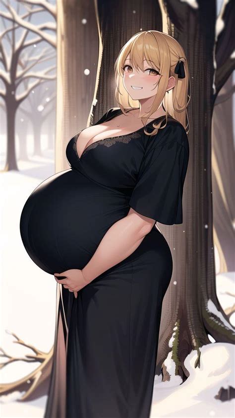 Black Dress Pregnant Mother In The Snow Ai Edit By Cf129 On Deviantart