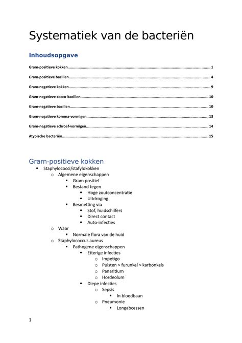 Micro Samenvatting Bacteri N Systematiek Van De Bacteri N