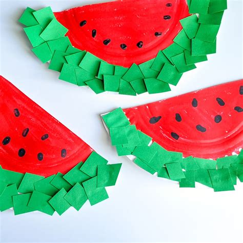 Paper Fan Watermelon Craft For Kids The Kindergarten Connection