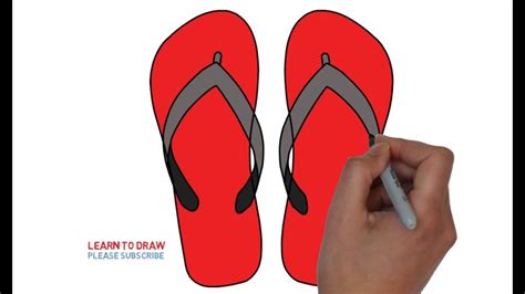 How To Draw A Flip Flops Step By Step Easy For Kids Youtube