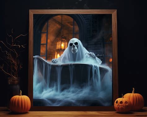 Halloween Ghost In The Bathtub Embrace The Spookiness Etsy Australia