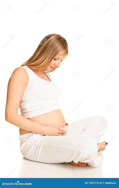 Femme Blonde Enceinte Photo Stock Image Du Amour Attrayant