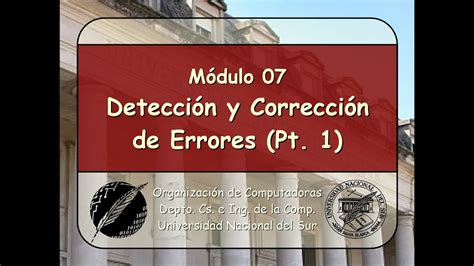 M Dulo Detecci N Y Correcci N De Errores Pt Youtube