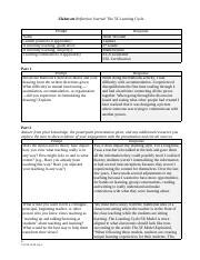 Elaborate Reflection Journal The E Learning Cycle Woodall Docx