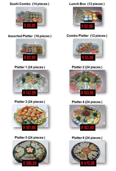 Sushi Menu