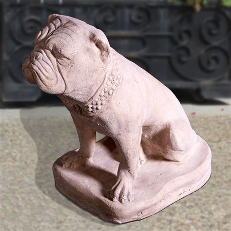 Roman Stone Bulldog Statue - 18in H - Made by Heinimex