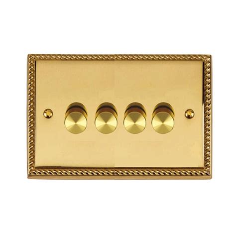 4 Gang 2 Way Trailing Edge Led Dimmer 10 120w Georgian Polished