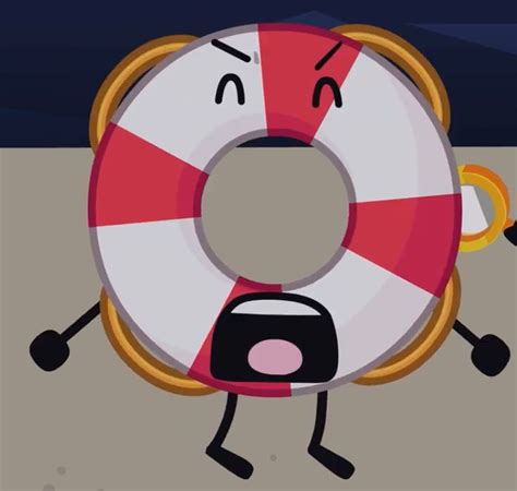 a life preserver with an angry expression on it