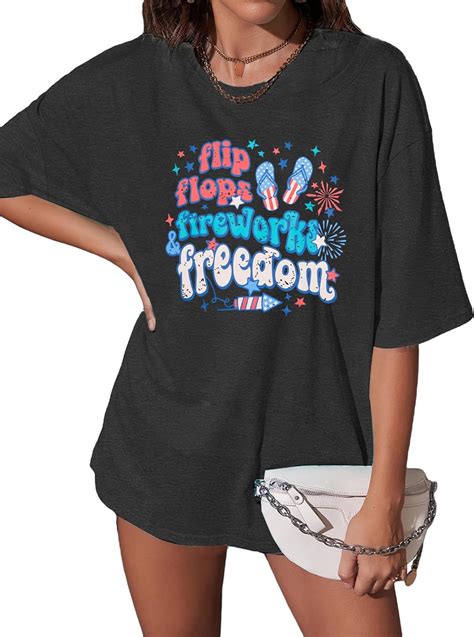 4th Of July Oversize Shirts American Flag Shirt Women Flip