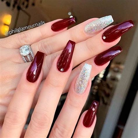 45 Latest Burgu In 2020 Burgundy Nail Designs Nails Design With Rhinestones Burgundy Nails