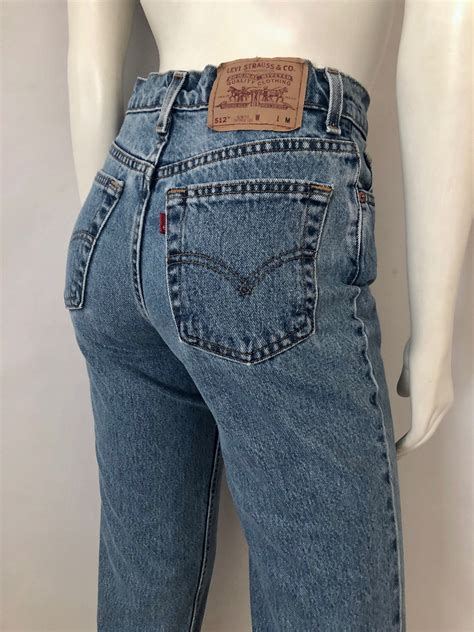 Vintage Womens 80s Levis 512 Jeans High Waisted Slim Fit Tapered