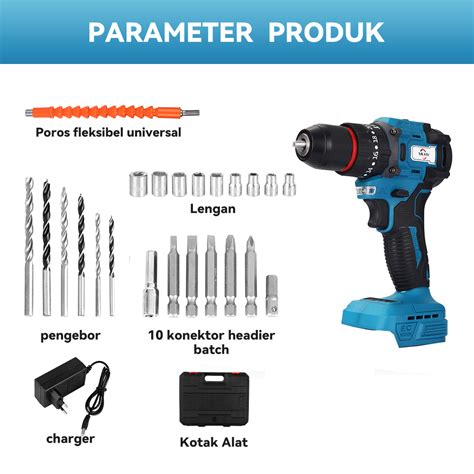 Mlhy Vf Brushless Cordless Impact Bor Mesin Bor Cordless Mm