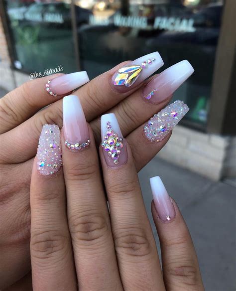 Prom Nails Nails Design With Rhinestones Prom Nails Diamond Nails