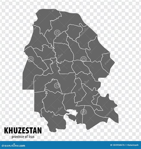 Blank Map Khuzestan of Iran. High Quality Map Province of Khuzestan ...