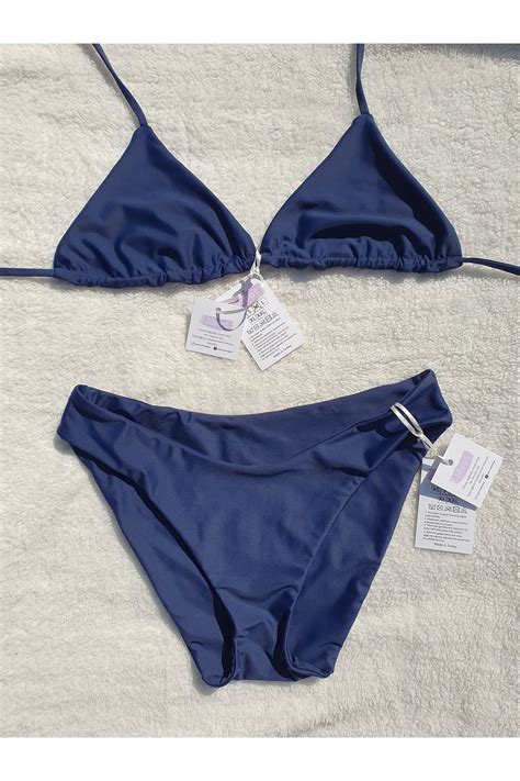 Meot Derin Mavi Tam Kapalı Üçgen Bikini Takım Fiyatı Yorumları
