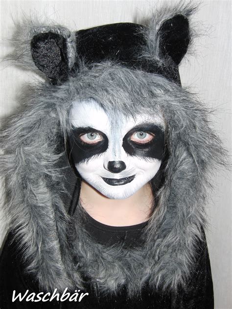 How to paint a raccoon face for halloween | ann's blog