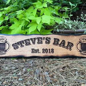 Personalized Bar And Grill Sign Custom Man Cave Rustic Distressed