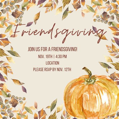 Editable Friendsgiving Invitation - Etsy