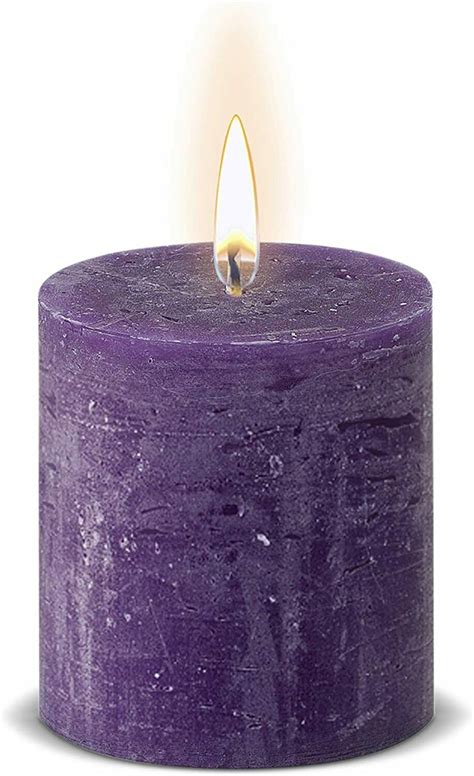 Rustic Purple Pillar Candles 2 75x3 25 Unscented 3 Pack Etsy