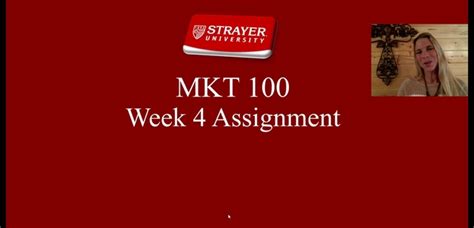 Mkt 100 Week 4 Assignment 1 Video Tutorial