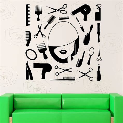 Beauty Salon Wall Decals Hair Stylist Wall Stickers For Barbershop